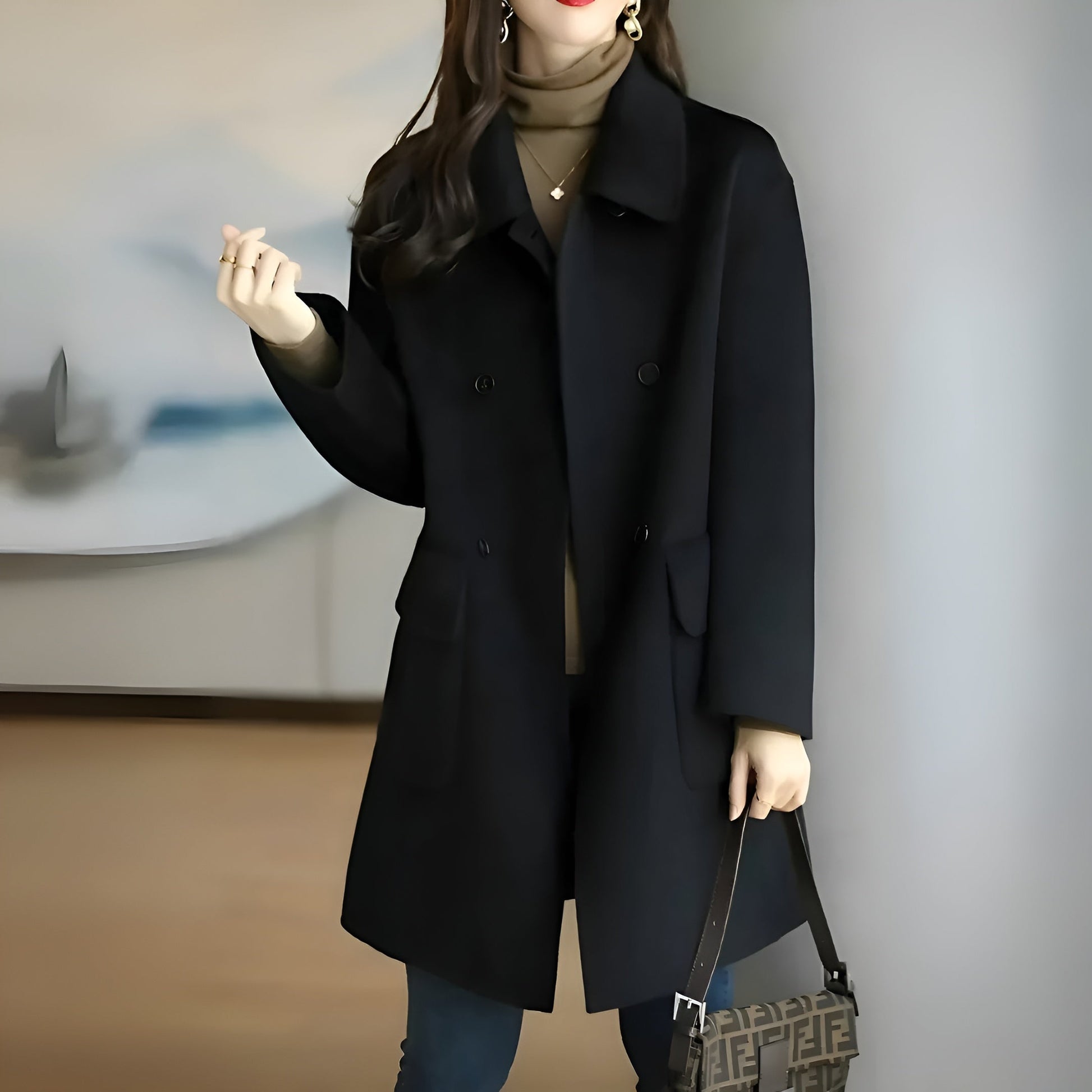 Manteau Femme Hiver Chic à Fermeture Boutons - PanierRoyale