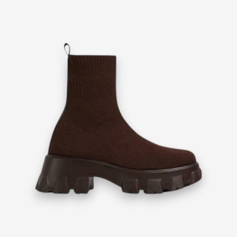 Bottines Femme Neige avec Semelle Antidérapante et Fermeture Éclair Rapide