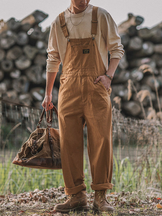 Salopette Homme Coton Brun Comfortable - PanierRoyale