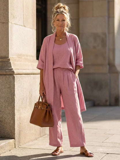Ensemble Femme Kimono Fluide et Pantalon Ample