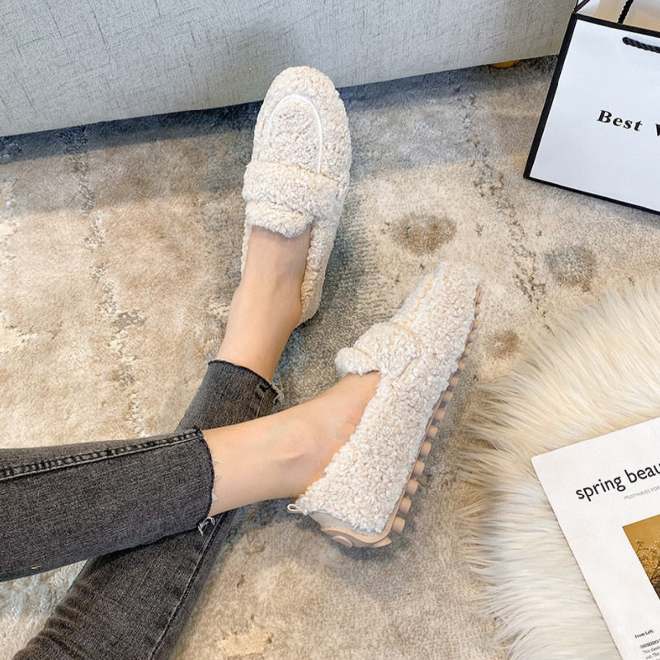 Pantoufles Femmes Confortables et Chaudes en Peluche - PanierRoyale