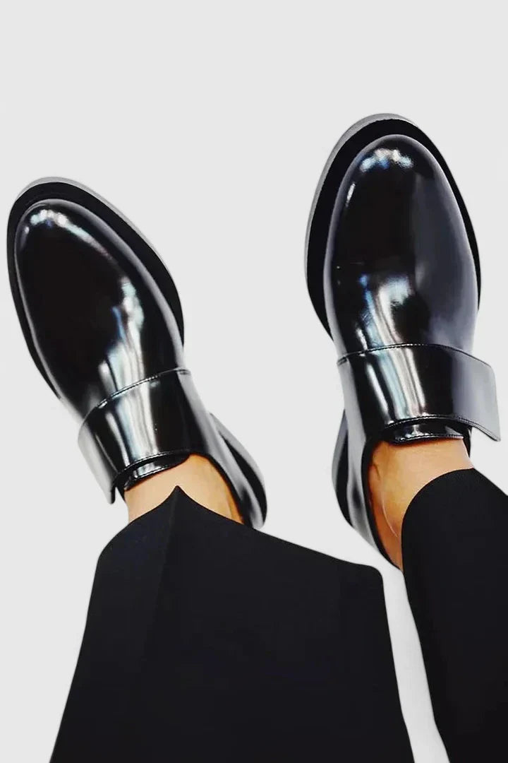 Chaussures Décontractées Homme en Cuir Noir