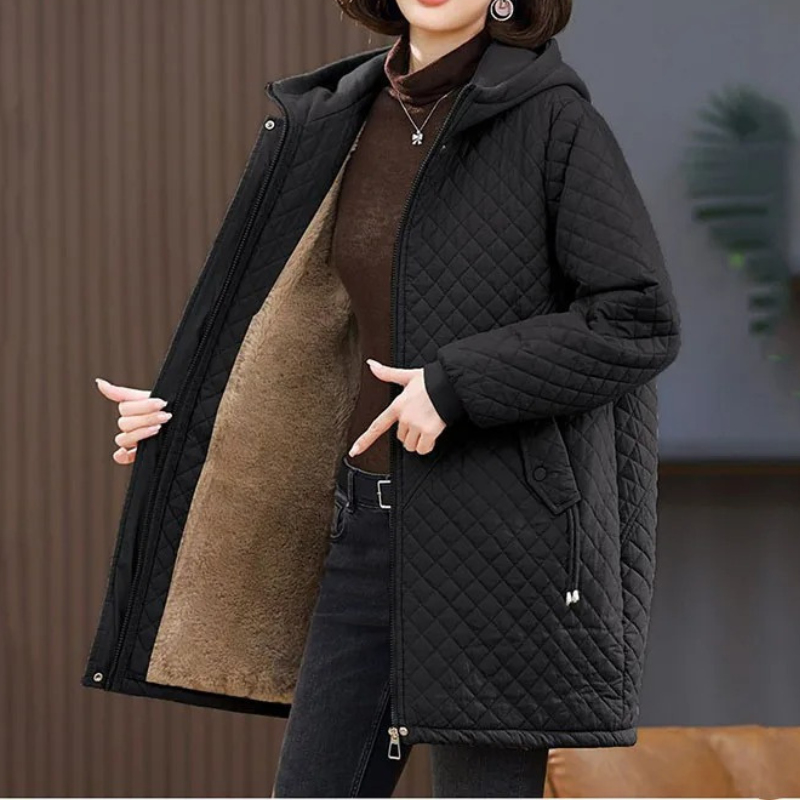 Veste D'hiver Élégante Doublée Zippée Femme - PanierRoyale