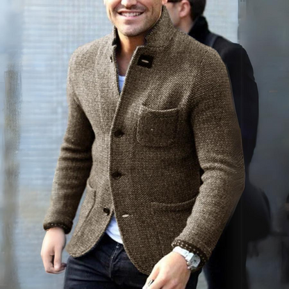 Veste Hiver en Laine Brun Élégant pour Homme - PanierRoyale
