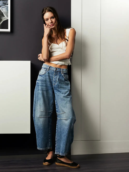 Jean Femme Décontracté avec Détails de Couture - BerlinGlamour