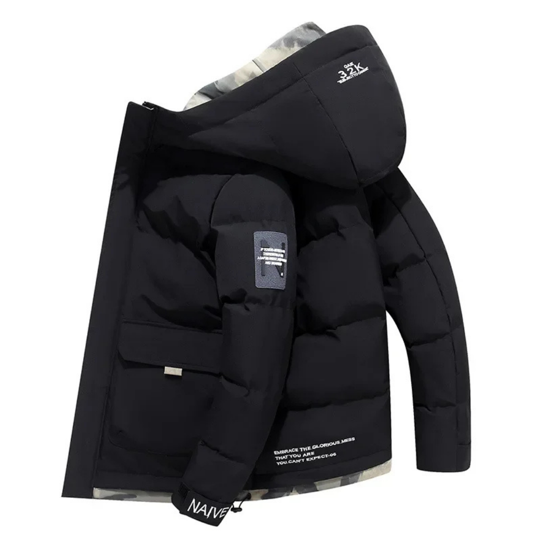 Veste Hiver Homme à Capuche Zippée Chaude et Imperméable - PanierRoyale