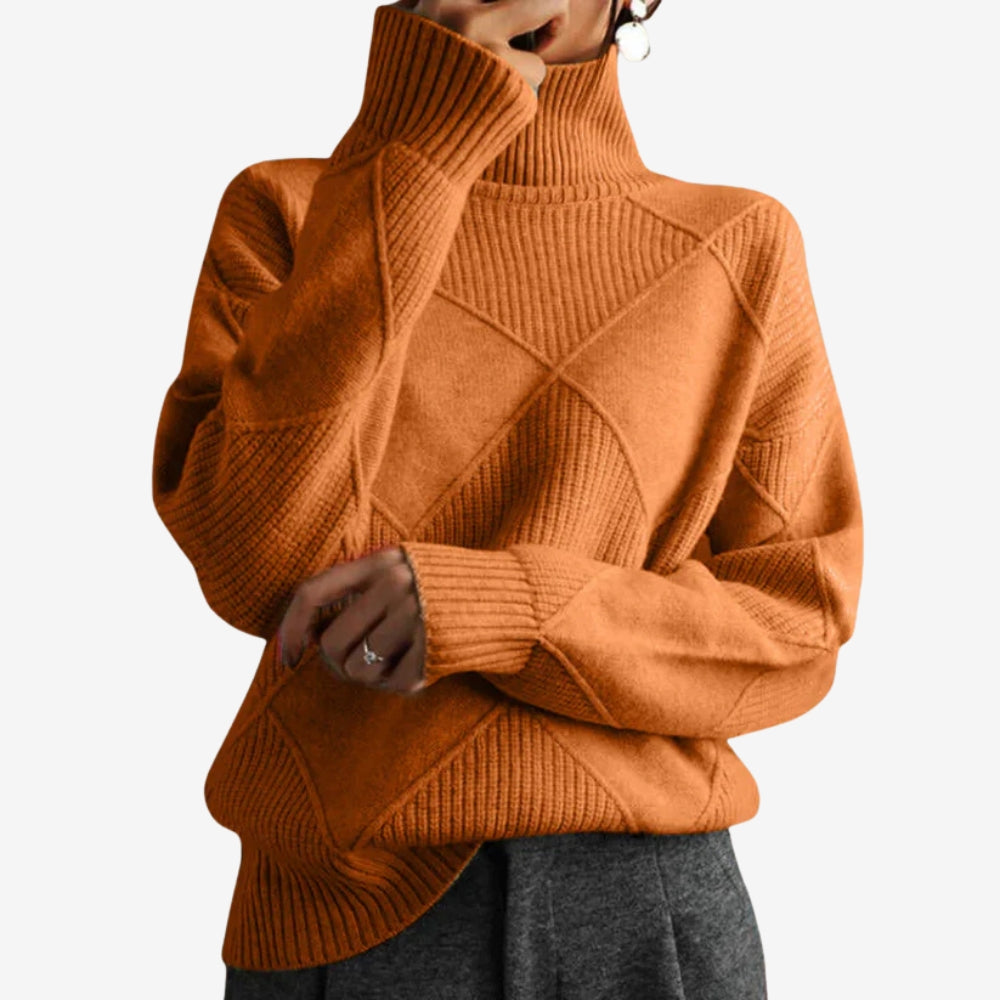 Pull Femme Doux et Confortable Col Roulé - PanierRoyale