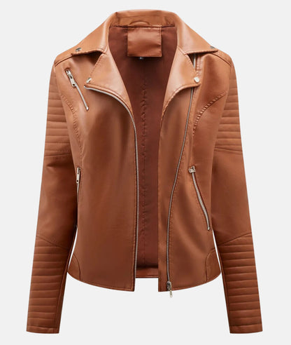 Veste Cuir Femme Élégante Taille Cintrée