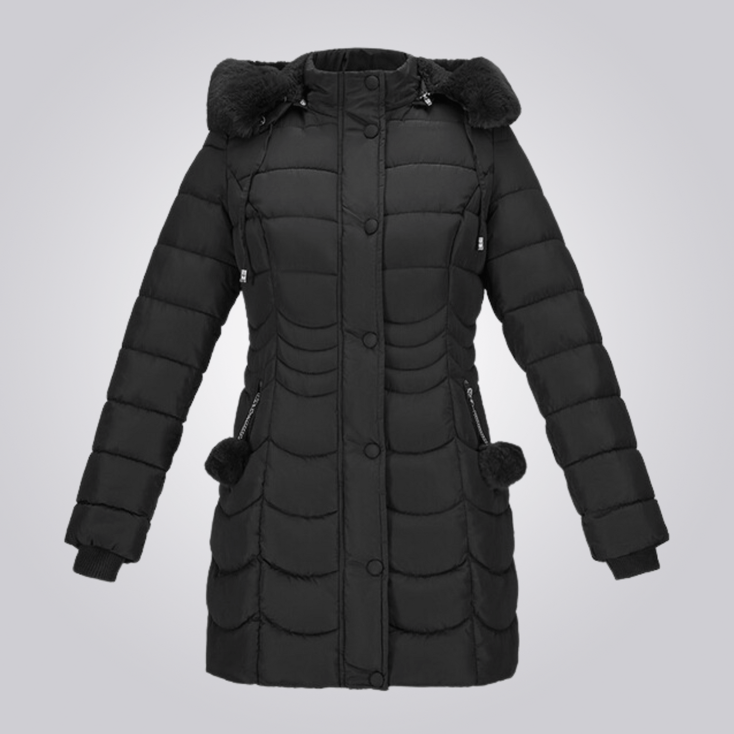 Manteau Femme Hiver avec Capuche Amovible Chaude