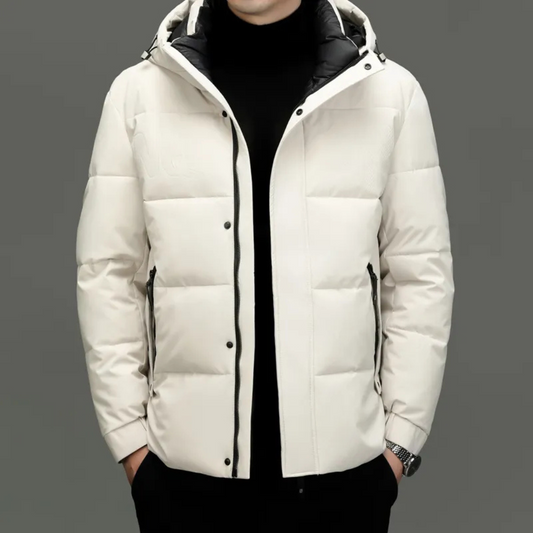 Veste Parka Homme Hiver Élégant Capuche Noir ou Blanc - PanierRoyale