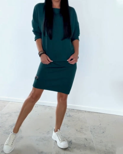 Robe droite Femme Manches longues Confortable et Élégante