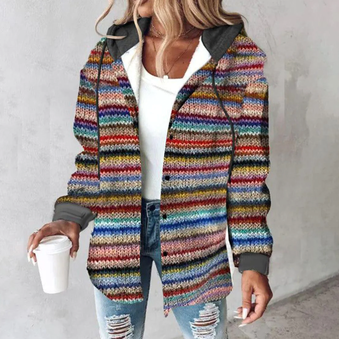 Cardigan Femme Hiver Coloré Boutonné - PanierRoyale