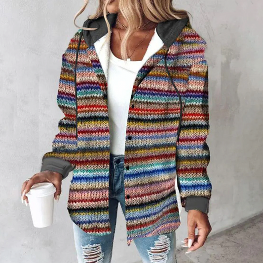 Cardigan Femme Hiver Coloré Boutonné - PanierRoyale