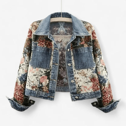 Veste Imprimée Fleurs Manches Longues Féminine