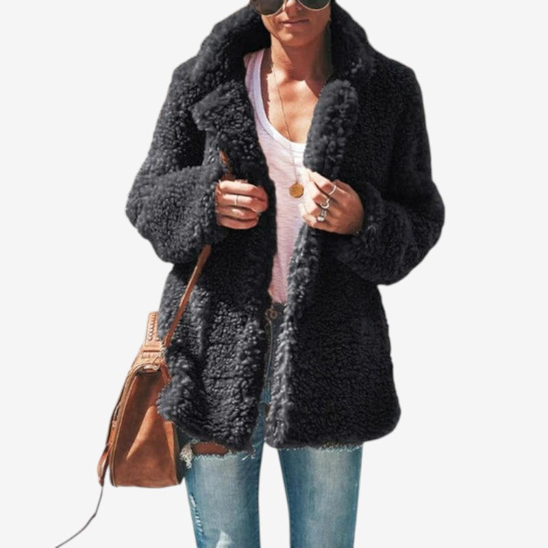 Veste Hiver Chic avec Capuche et Fermeture Éclair Longue