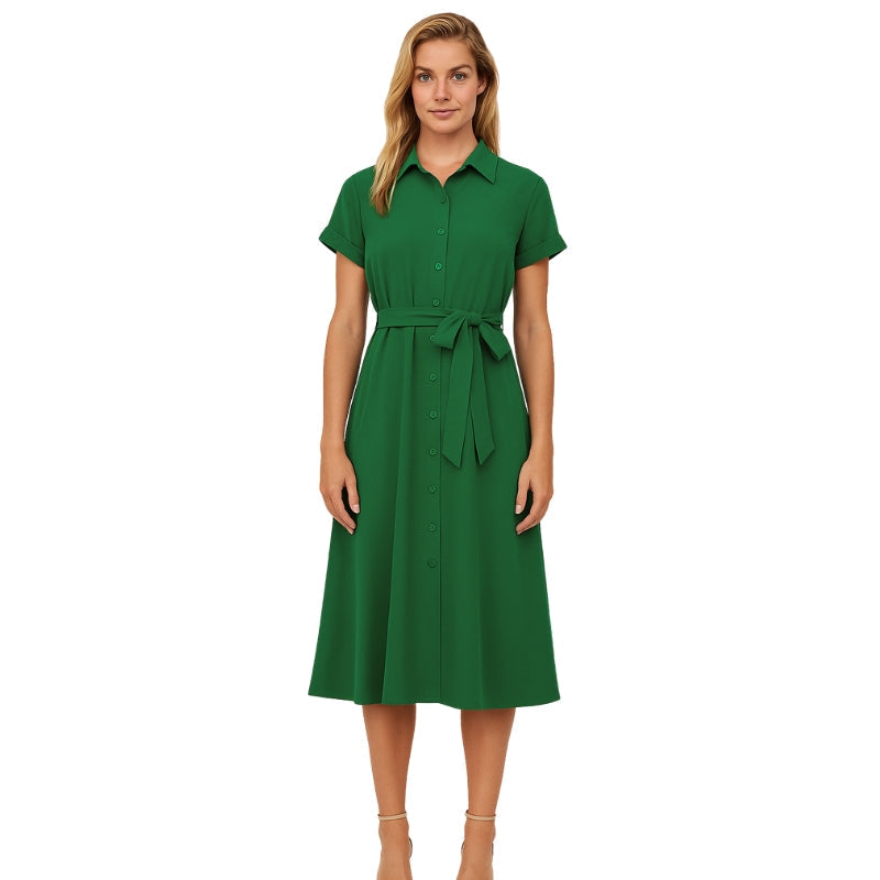 Robe Chemisier Féminine avec Ceinture Réglable
