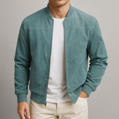 Veste Homme Cuir Suédé Coupe Classique