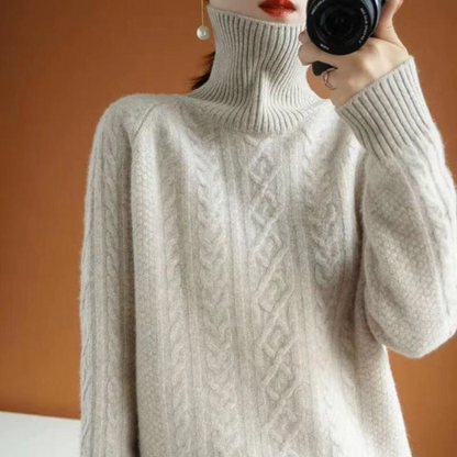Pull Femme Chaud et Confortable en Laine Mélange - PanierRoyale