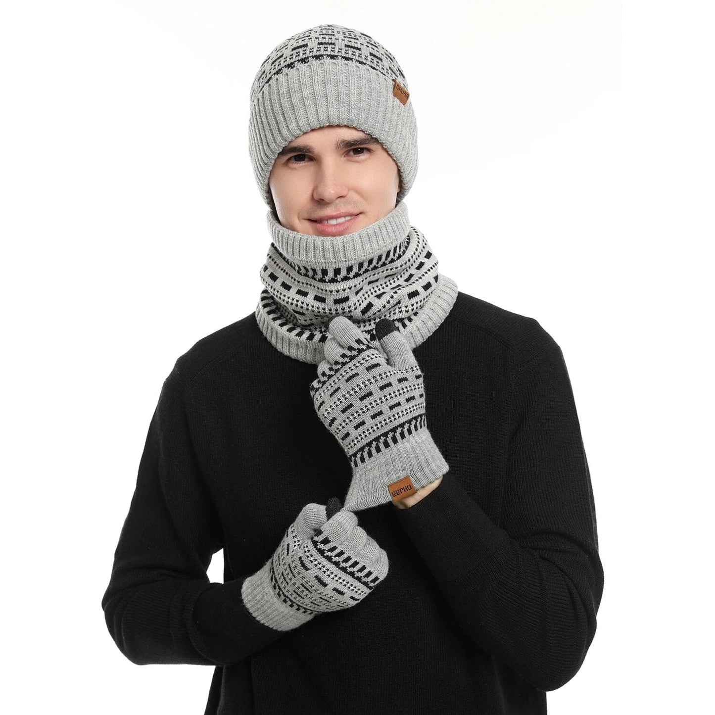 Costume Hiver Complet avec Bonnet, Écharpe et Gants pour Adulte - PanierRoyale