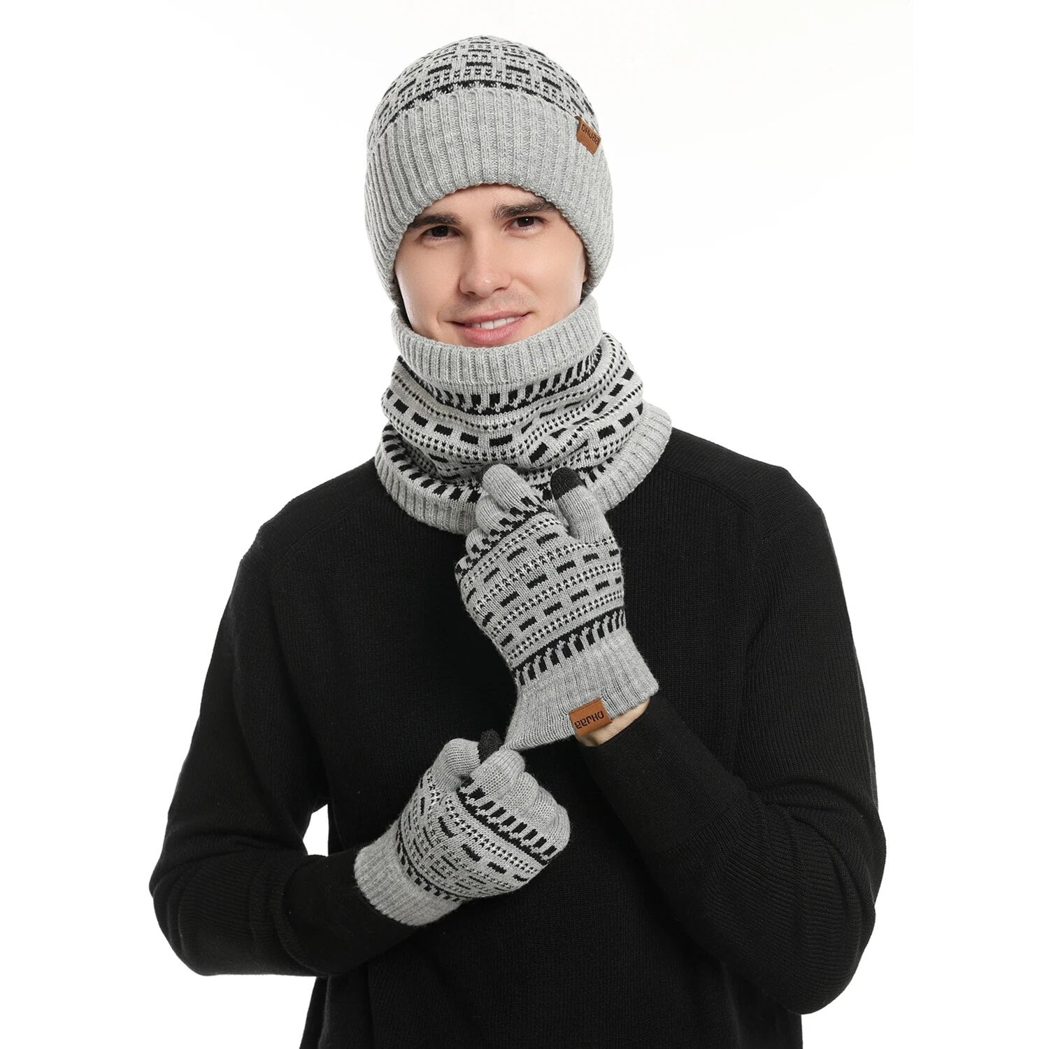 Costume Hiver Complet avec Bonnet, Écharpe et Gants pour Adulte - PanierRoyale