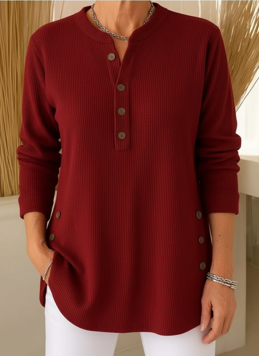 Pull Femme Tricot Boutons Doux Coupe Classique