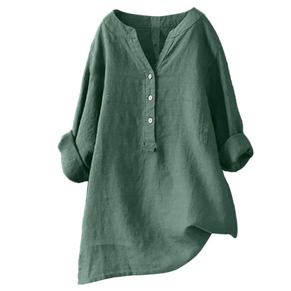 Blouse Femme Chic en Tissu Léger avec Col Rouge Élégant - PanierRoyale