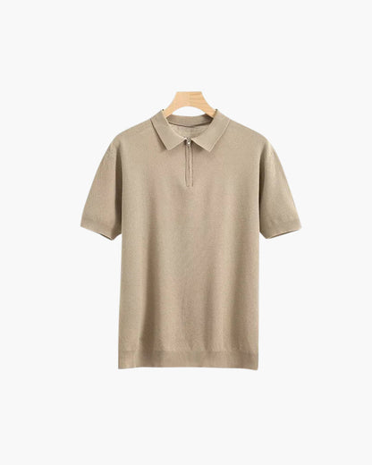 Chemise Polo Homme Manches Courtes ZIP Décontracté