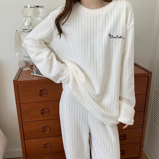 Pyjama Femme Hiver Doux et Confortable avec Manches Longues - PanierRoyale