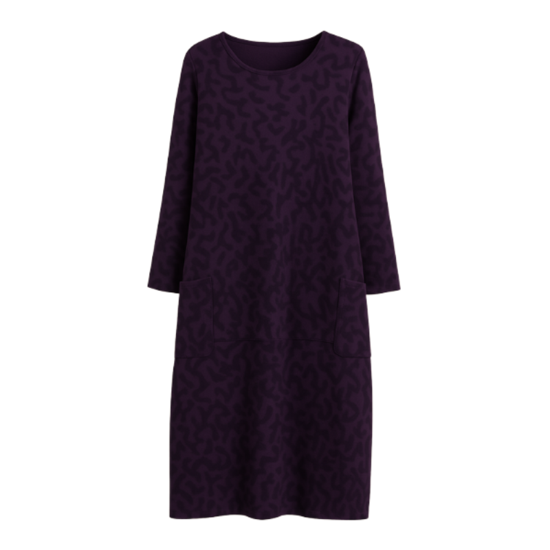 Robe Féminine Longue Manches avec Poches et Ceinture