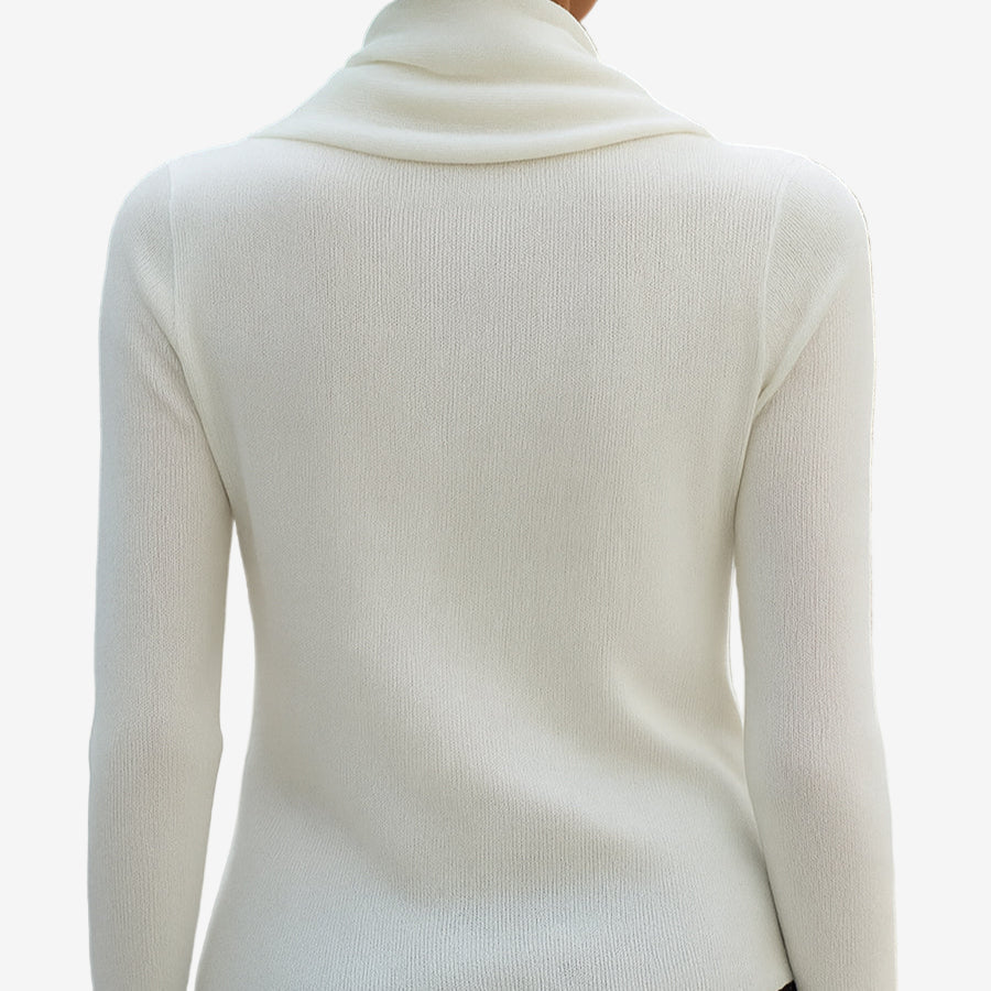 Pull Femme Col Drapé Doux Confortable Quotidien