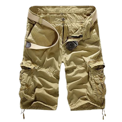 Pantalon Cargo Court avec Ceinture Élastique et Poches Pratiques - PanierRoyale