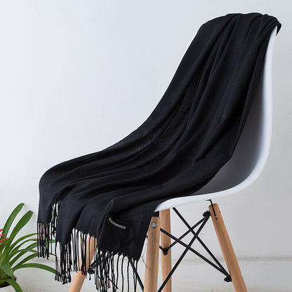Écharpe Femme en Cachemire Noir Chic - PanierRoyale