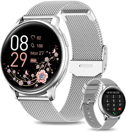 Montre Connectée Rose Or avec Bracelet Métal Raffiné