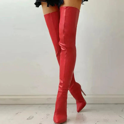 Bottines Femmes Talons Hauts en Cuir Noir Élégantes - PanierRoyale