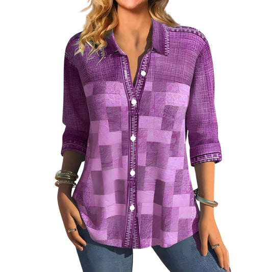 Chemise Femme à Manches Longues imprimé Fleur Décontractée - PanierRoyale