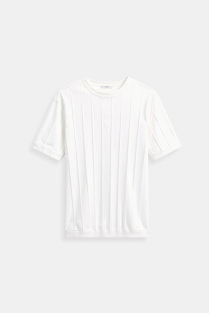 T-Shirt Rayé Classique Col Rond Épais et Confortable - BerlinGlamour