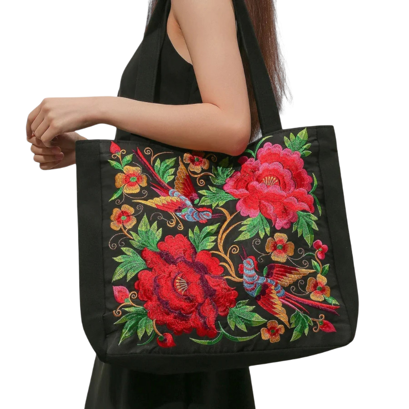 Sac à main Été Grand Modèle Fleuri avec Pochette - PanierRoyale