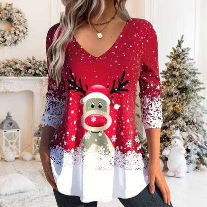 Top De Noël Pour Femme | Col En V