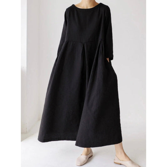 Robe Longue Féminine à Poches avec Silhouette Détendue - PanierRoyale