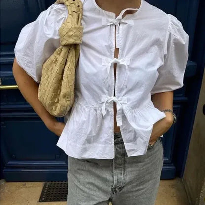 Blouse Femme Rayée Manches Longues Élégante
