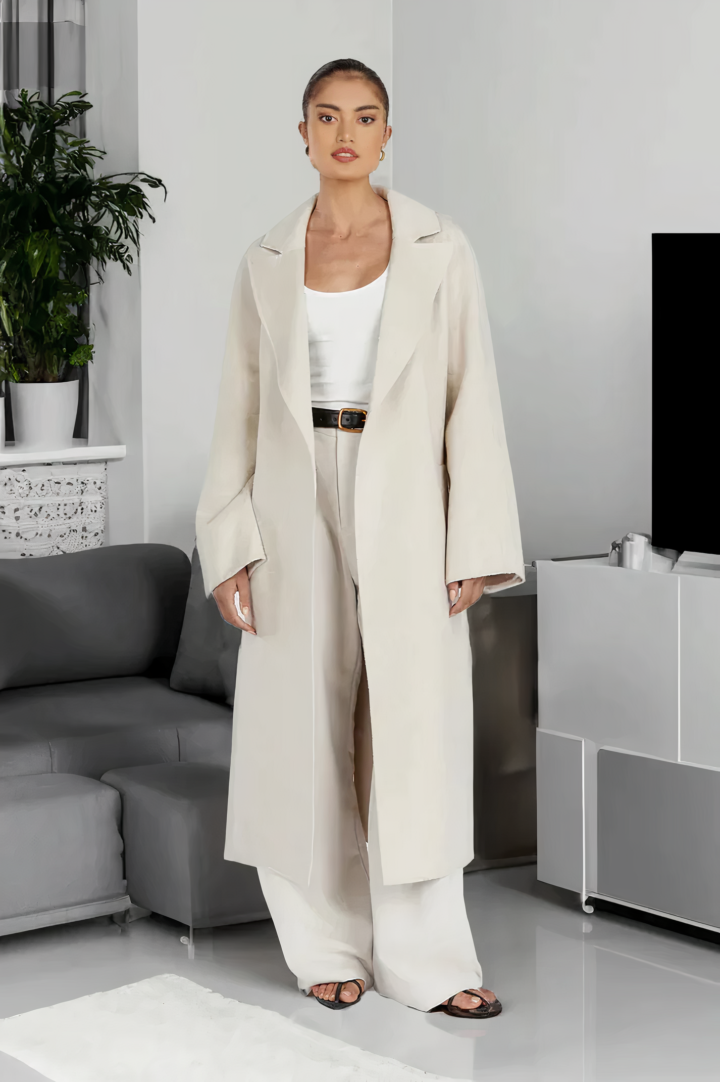 Manteau Femme Long Taille Élégante Hiver - PanierRoyale
