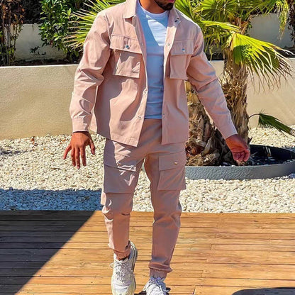 Costume Décontracté Homme Chemise et Pantalon Chino