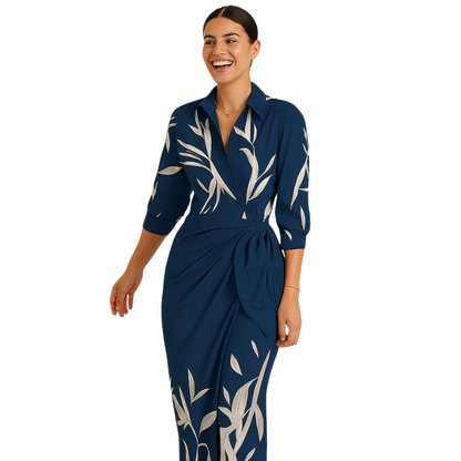 Robe Été Manches Courtes Imprimée Col V