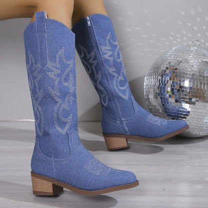 Bottes Cowboy Dénim Féminines
