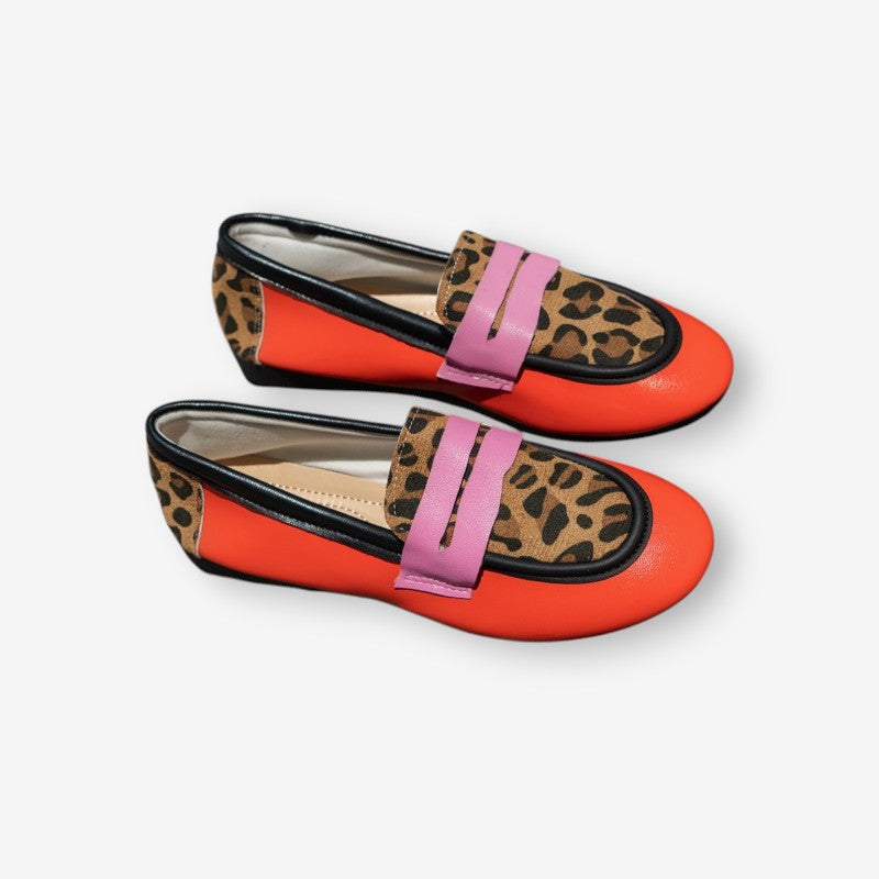 Mocassins Léopard Femmes à Talon Plat - PanierRoyale
