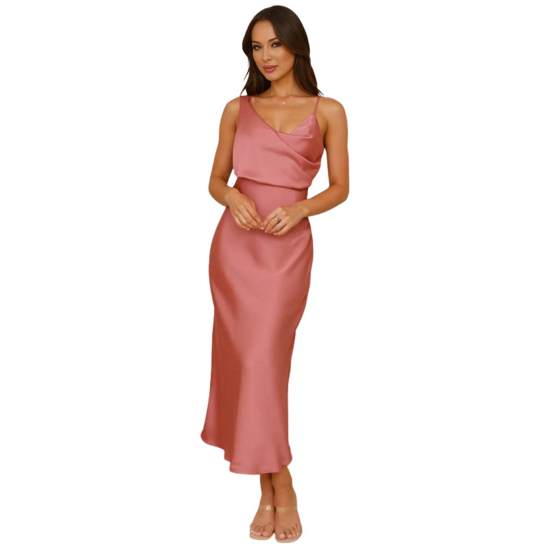Robe Été Longue sans Manches en Lin avec Bretelles Ajustables