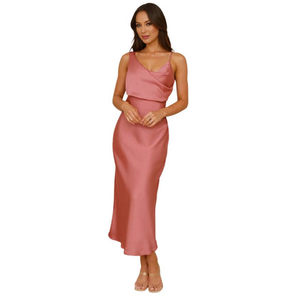 Robe Été Longue sans Manches en Lin avec Bretelles Ajustables