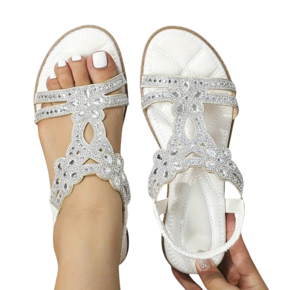 Sandales Plates Confortables avec Sangles Réglables pour Femme