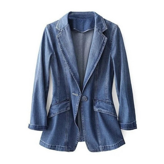 Gilet Jean Femme Long Manches Décontracté - PanierRoyale
