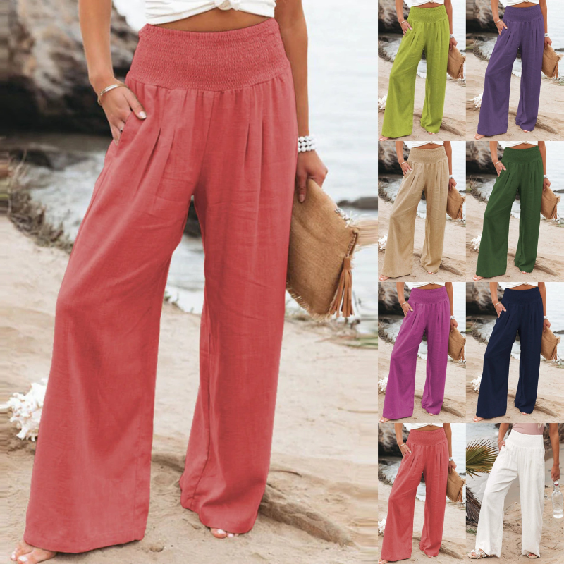 Pantalon Femme Élégant en Lin de Luxe Couleurs Tendances - PanierRoyale